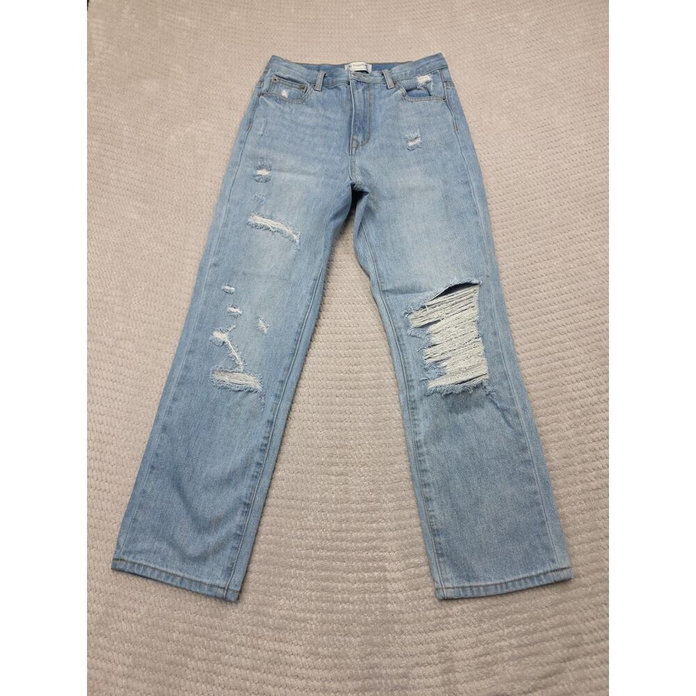 By Together Jeans Womens Medium High Rise Baggy Distressed Denim
